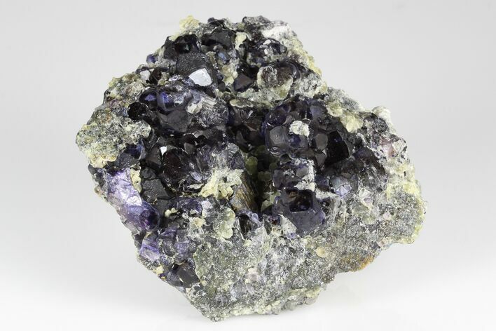 Purple Dodecahedral Fluorite Cluster - Yaogangxian Mine #185625